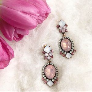 Anastasia earrings: pink rhinestone dangle